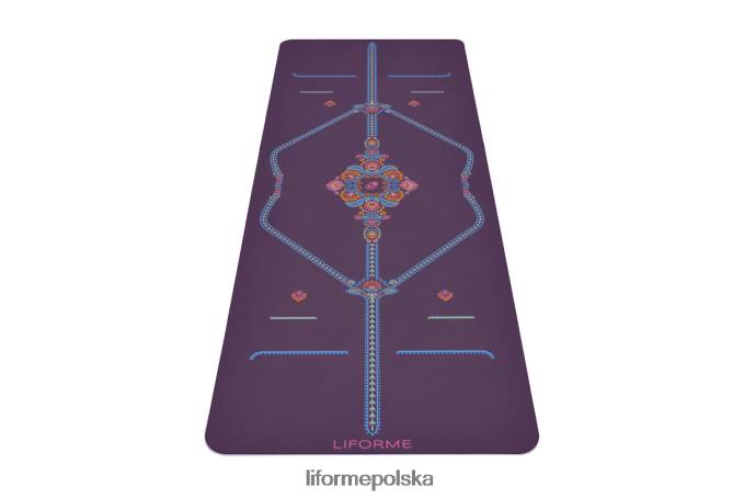 Liforme fioletowy/kwiatowy uważna mata do jogi w ogrodzie maty do jogi ZRB00R13 - Image 1