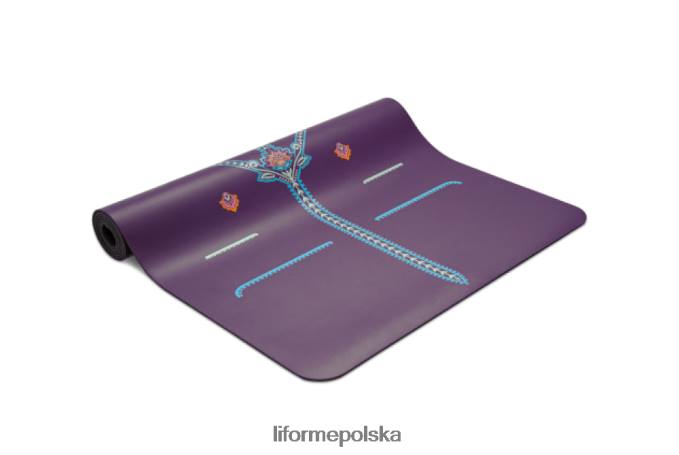 Liforme fioletowy/kwiatowy Uważna podróżna mata do jogi w ogrodzie maty do jogi ZRB00R49 - Image 7