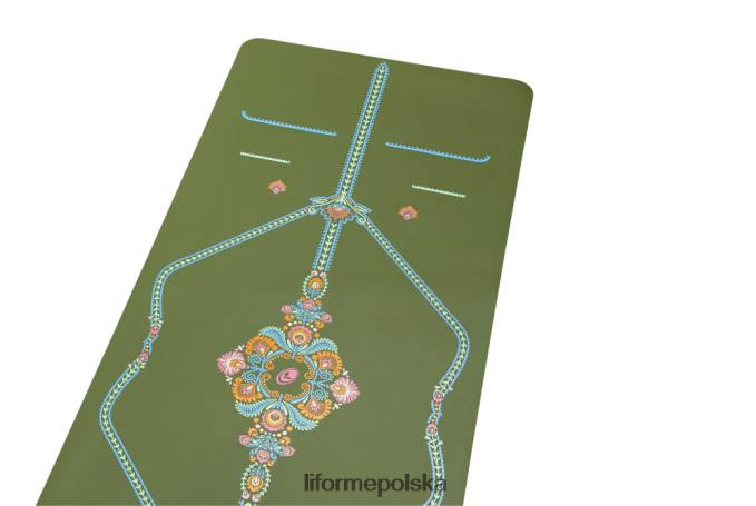 Liforme oliwkowy/kwiatowy uważna mata podróżna do ogrodu maty do jogi ZRB00R43 - Image 4