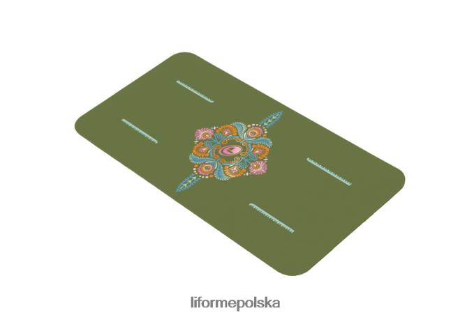 Liforme oliwkowy/kwiatowy uważna podkładka do jogi w ogrodzie kolekcja ZRB00R81 - Image 2