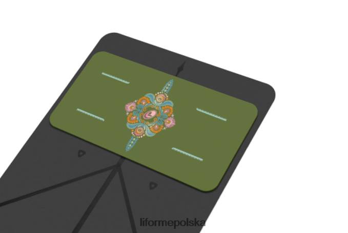 Liforme oliwkowy/kwiatowy uważna podkładka do jogi w ogrodzie kolekcja ZRB00R81 - Image 4