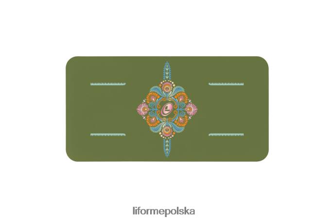 Liforme oliwkowy/kwiatowy uważna podkładka do jogi w ogrodzie kolekcja ZRB00R81 - Image 1