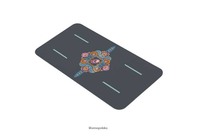 Liforme szary/kwiatowy uważna podkładka do jogi w ogrodzie kolekcja ZRB00R84 - Image 4