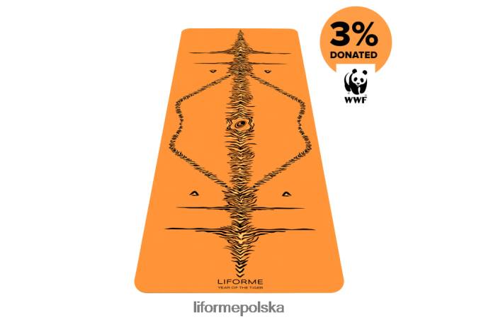 Liforme żywy pomarańcz/czarno-kremowy rok tygrysiej maty do jogi maty do jogi ZRB00R36 - Image 1